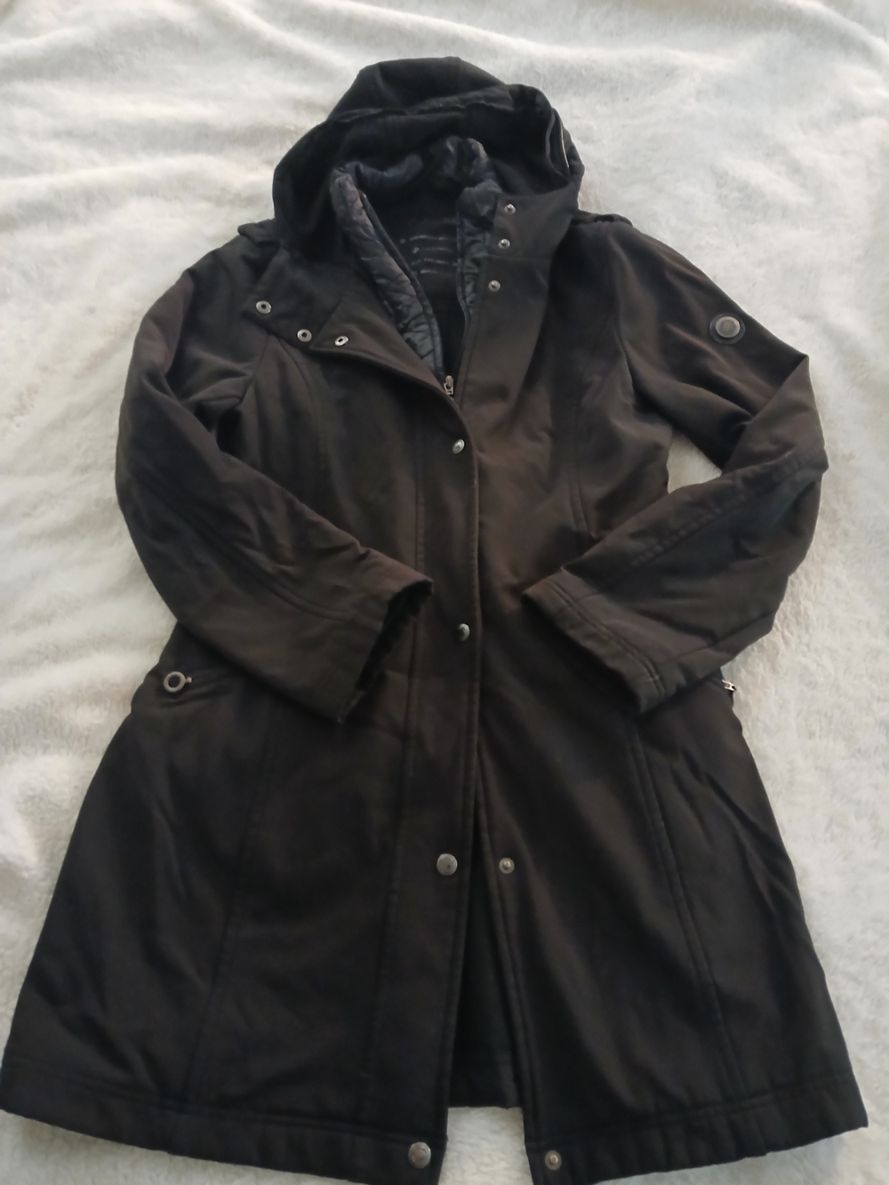 Calvin Klein Black Hooded Women's Coat